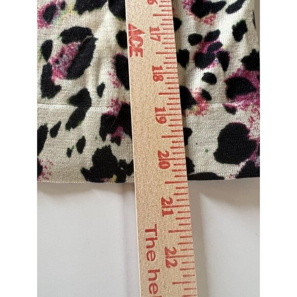 Diane von Furstenberg white pink black leopard wool cardigan M designer office - Picture 8 of 8